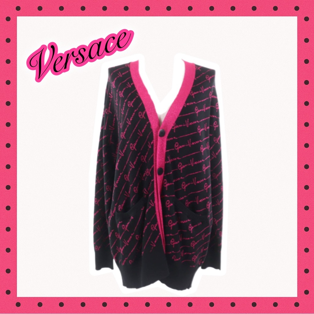 Versace Black and Pink Cardigan w COA